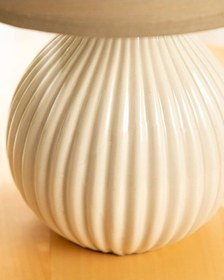 Resim English Home Alvin Seramik Abajur Krem Krem 