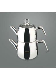Resim Ambosss Diamond Orta Boy Çaydanlık - Inox - 1,2 Lt + 1,8 Lt Renkli 