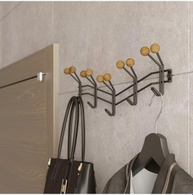 Resim Teknotel Ahşap Boncuklu 15'li Duvar Askısı Mat Siyah Mg085 Siyah 