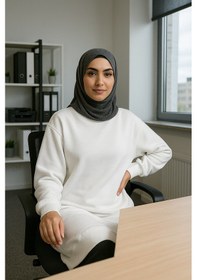 Resim Trendhazan 2 İplik İnce Mevsimlik Uzun Tunik Beyaz 