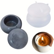 Resim Mini Silikon Mum Kabı Kalıbı Kapaklı - Alçı, Beton, Reçine Dökümü İçin İdeal | Sukulent Bitki Kalıpları İçin Mükemmel | Dayanıklı DIY El Yapımı El Sanatları Malzemesi, El Sanatları Malzemeleri | Dekoratif Mum Tutucu | Silikon Kalıp 