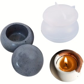 Resim Mini Silikon Mum Kabı Kalıbı Kapaklı - Alçı, Beton, Reçine Dökümü İçin İdeal | Sukulent Bitki Kalıpları İçin Mükemmel | Dayanıklı DIY El Yapımı El Sanatları Malzemesi, El Sanatları Malzemeleri | Dekoratif Mum Tutucu | Silikon Kalıp 