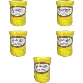 Resim Favori İp 5000 Denye -0.8 Mm- Ambalaj Ve Paket İpi Naylon Burgulu Örgü Çamaşır İpi - Sarı - 5 Adet 