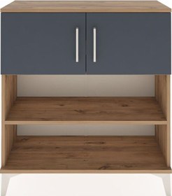 Resim Arges Şifonyer 3 Raflı 2 Kapaklı 88x30x96 Çam-antrasit Atlas Çam 