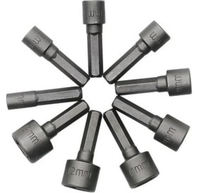 Resim Manyetik Mıknatıslı 5 6 7 8 9 10 11 12 13 mm Somun Civata Adaptör Seti Crv Metal Matkap Uyumlu Uç 