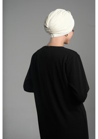 Resim Hürrem Bone Krem Pratik Hazır Geçmeli Tesettür Bone Fukuro Sandy Kumaş Büzgülü 1831 40 Krem 