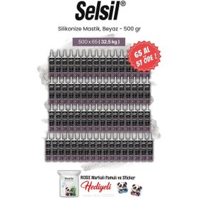 Resim Selsil 65 Al 57 Öde, 500 Gr Silikonize Mastik, Beyaz Ve Rosie Pamuk 
