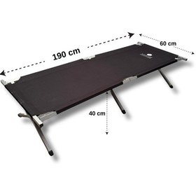 Resim Katlanır Kamp Yatağı Kampet - Siyah 