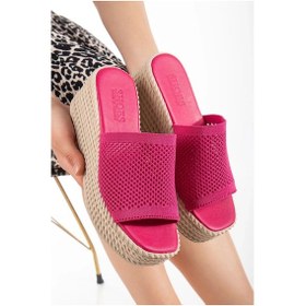 Resim Tiona Fuşya Triko Dolgu Topuk Terlik Çok Renkli 