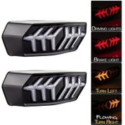 Resim Sones 2 Adet Kc670 Motosiklet Entegre Yanıp Sönen Dönüş Sinyali Fren Kuyruk Lambası Honda Msx125 Cbr650f Ctx700 Şeffaf 