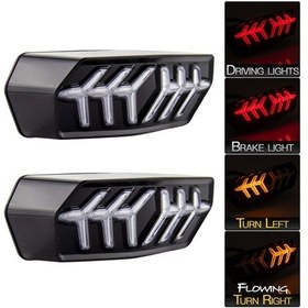 Resim Sones 2 Adet Kc670 Motosiklet Entegre Yanıp Sönen Dönüş Sinyali Fren Kuyruk Lambası Honda Msx125 Cbr650f Ctx700 Şeffaf 