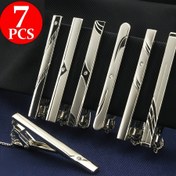 Resim İş Kullanımı İçin 7 Parça Kravat Klipsi Seti, Uygun Fiyatlı Gümüş Renkli Moda Minimalist Erkek Resmi Aksesuarlar - 6cm/2.36 inç Erkek Hediyesi 