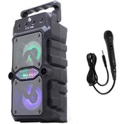 Resim KTS-1096 Karaoke 3 Inç x 2 Led Işık Taşınabilir Kablosuz Bluetooth Hoparlör 