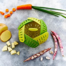 Resim Ozcmax Plastik Katlanır Buharda Pişirme Aparatı Sağlıklı Haşlama Sepeti 