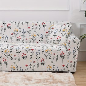 Resim 1 adet Art Deco Çiçek Baskılı Esnek Koltuk Kılıfı ve Uygun Yastık Kılıfı, Yumuşak Nefes Alabilen Polyester Kılıf, Makinede Yıkanabilir, Elastik Bant Kapatma, Oturma Odası ve Çalışma Odası İçin - 120-140gsm, Çiçek Baskılı, Esnek Koltuk Kılıfı, Kir Koruma 