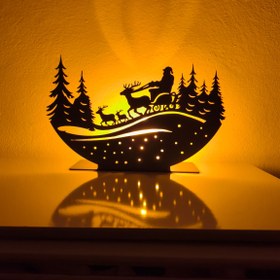 Resim Noel Baba Kızaklı Yolculuk Mumluk Standı 