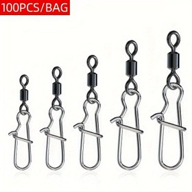 Resim 100 Adet/Paket Yüksek Karbon Çelik Balıkçılık Dönerleri, Siyah, Güvenlik Mandalı Namlu Bağlantısı, Yüksek Mukavemetli Balıkçılık Aksesuarları, Balıkçılık Kancaları ve Ekipmanları için Dayanıklı, Sevgililer Günü, Şükran Günü, Noel, Yeni Yıl, Babalar Günü için İdeal 