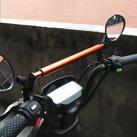 Resim Ayarlanabilir Alüminyum Motosiklet Direksiyon Denge Barı - Teleskopik, Kaymaz Montaj için Artan Stabilite ve Estetik, Çoğu Motosikleti Uygun, Bisiklet Modifikasyonu | Şık Direksiyon | Alüminyum Alaşımlı Bar 