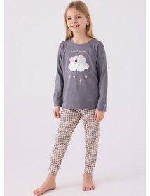 Resim Arnetta Kız Çocuk Antrasit Pijama Takımı 5274-45469 Antrasit 