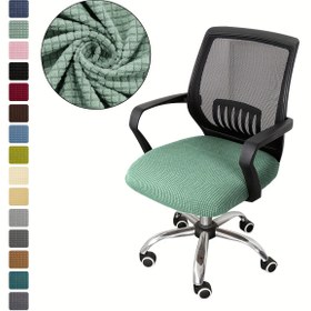 Resim Esnek kumaşlı, makinede yıkanabilir, ayarlanabilir kayışlı, polyester ve naylon karışımıyla yapılmış 1 adet klasik tasarımlı sandalye kılıfı 