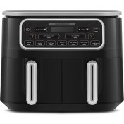 Resim Karaca Air Pro Cook Duo Tandır Xxxl 4+4 Litre Airfryer Black Silver 8 Kişilik Fritöz 