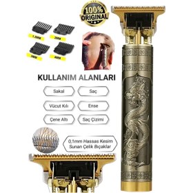 Resim Eco Port Dragon Çelik Kasa Profesyonel Saç Sakal Ense Çizim Tüm Vücut Tüyü Lazer Öncesi Tıraş Makinesi 