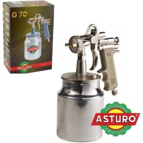 Resim Alttan Depolu Mekanik Boya Tabancası, Pvc Sap, Alüminyum Gövde, 1000 Cc, 3 Mm, Asturo G70 