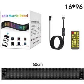 Resim Teknotopia LED Matrix Panel 60CM Dijital Ekranlı Kumandalı App Uygulamalı Tabela, Araba, Motor, Kamyon, Tır 