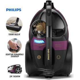 Resim Philips Marathon Seri SUPERTURBO Fırçalı HEPA Filtreli Premium Toz Torbasız Süpürge, Onerous Mutfak Tartısı 
