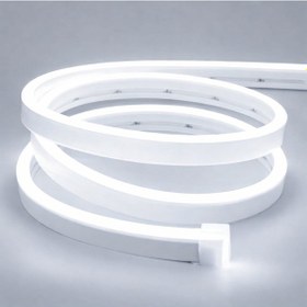 Resim Neon Şerit Led 12v Volt Esnek Silikonlu Aydınlatma 3mt- Beyaz Beyaz 