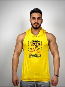 Resim Black İstanbul Savage Beast Veandella Baskılı Kapüşonlu Fitness Atleti 