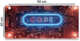 Resim SonicTouch UltraGrand Code Devre Kartı Dikişsiz Xxl Gaming Oyuncu Masaüstü Klavye Mouse Pad 40x90Cm 