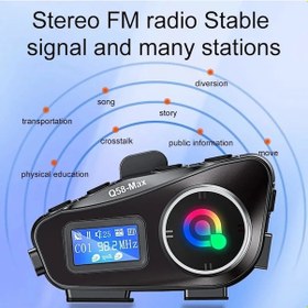 Resim Q58-max Motosiklet Kaskı Interkom Bluetooth Kulaklık Lcd Ekran 2 Riders Müzik Hard 1pc 