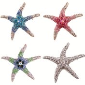 Resim Starfish Rhinestone Brooch Pin - Kadınlar için Seksi Alaşım Göğüs Tokası Aksesuarı, Çok Renkli Parlayan Denizyıldızı Tasarımı, Günlük Kullanım veya Hediye Verme için Mükemmel, Denizyıldızı Temalı 