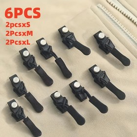 Resim 6 parça hızlı kurulum fermuar kiti, kolayca takılır, fermuar başı değiştirmeye gerek yok, ceketler, bagajlar, sırt çantaları, bot giysileri, valizler için uygun - dayanıklı siyah fermuar tamircisi 
