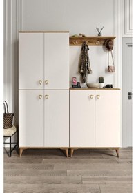 Resim Simple Prt6190 Portmanto Vestiyer Ekru Ceviz 