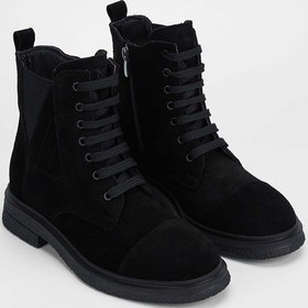 Resim Tamer Tanca Kadın Hakiki Deri Siyah Süet Casual Bot 824 7007 Bn Bot Sk23/24 Sıyah Suet Siyah 