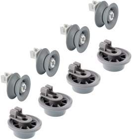 Resim Siemens Uyumlu Bulaşık Makinesi Sepet Tekerleği 4 Alt 4 Üst Teker Takımı 