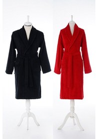 Resim Özdilek Colourist Aile Bornoz Seti Siyah-Kırmızı - M - L Kırmızı - Siyah 