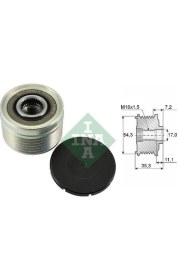 Resim Gates Ina Alternatör Kasnak Rulmanlı 6-Kanal Cıtroen C5/berlıngo/jumper-Peugeor 206/307/BOXER-SUZUKI 
