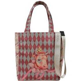 Resim Dogo Kadın Vegan Çok Renkli Large Tote Bag - Abbie Tasarım Açık Mavi 