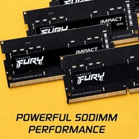Resim Kingston Fury Impact 32 GB (2X16 Gb) 3200 Mhz Ddr4 CL20 Dizüstü Bilgisayar Bellek Kiti, 2 KF432S20IBK2/32 ile 