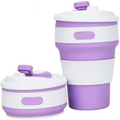 Resim 350 Ml Katlanır Taşınabilir Silikon Teleskopik İçme Kahve Fincanı Çok Fonksiyonlu Silika Bardak Seyahat Mor Mor 