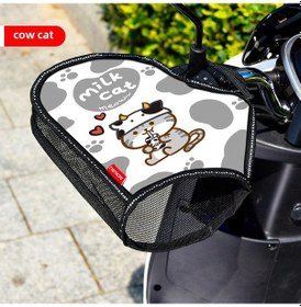 Resim Skycity Kadın Erkek Motosiklet Elektrikli Araç Grip Kılıfı - Yaz Güneş Koruyucu Su Geçirmez Isı Yalıtımı - Sütlü Kedi Desenli Tek Beden 