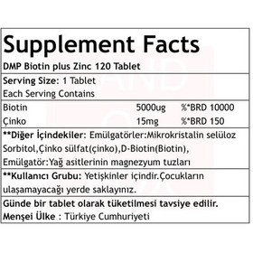 Resim Dmp Biotin Plus Zinc Çinko 2 Kutu 240 Tablet Hap Kutusu 