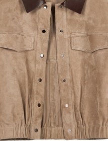 Resim Mexico Kadın Bej Oversize Süet Deri Ceket - Bej / 