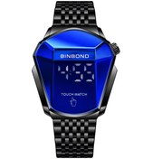 Resim Sones Bınbond 4010 Çok İşlevli Su Geçirmez Delikli Işıklı Kuvars Saat Beyaz Çelik Siyah Yüzey 