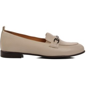 Resim Bej Hakiki Deri Kadın Casual Ayakkabı 44251 Z Bej 