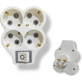 Resim EKO Ekodizayn Anahtarlı Topraklı Golyat 4’lü Priz Çoğaltıcı 