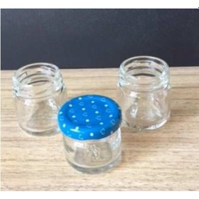 Resim 29 Cc Cam Kavanoz - 10 Adet - Mavi Kalpli Kapak. 